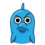 😡 bleu, créature, en colère, dessin animé, personnage telegram sticker