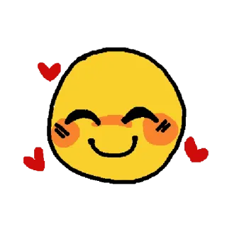 😊 Smiley, Émoji, Mignon, Coeurs, Joyeux, Dessin animé telegram sticker