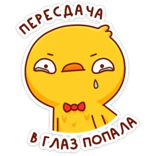 😢 ПЕРЕСААЧА
В ГЛАЗ ПОПАЛА Desenho animado, Pássaro, Triste, Chorando, Adesivo, Emocional whatsapp sticker