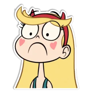 😮 Star Butterfly Star vs. the Forces of Evil การ์ตูน, อนิเมชั่น, ตัวละคร, สตาร์ บัตเตอร์ฟลาย, ตกใจ, สีหน้า telegram sticker