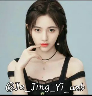 🤔 @Ju_Jing_Yi_uzb pessoa, mulher, retrato, celebridade telegram sticker