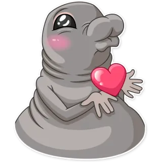 😘 sticker, cute, heart, love, cartoon, adorable, blob telegram sticker