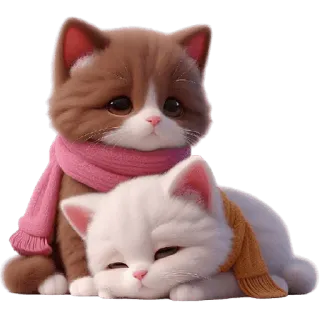 😔 gato, gatinho, fofo, animais, cachecol, animal de estimação telegram sticker