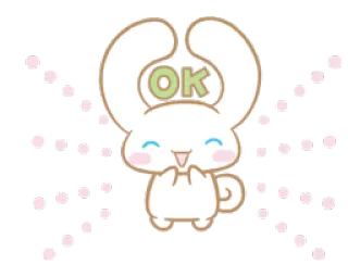 👌 OK carino, coniglio, kawaii, ok telegram sticker