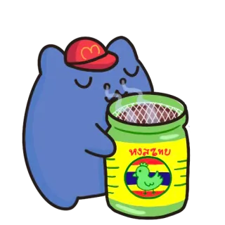 👃 หงส์ไทย gato, dibujos animados, tailandés, bálsamo, vapor, alivio, aroma telegram sticker