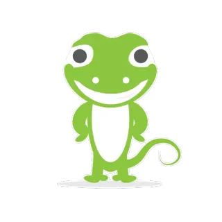 😇 lagarto, gecko, desenho animado, animal, verde, réptil, fofo whatsapp sticker