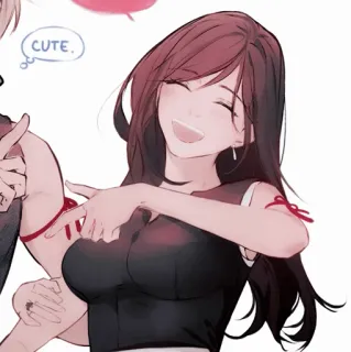 🥢 CUTE. cute, anime, woman, couple, smiling, love, relationship telegram sticker