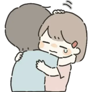 😽 Мультфильм, Объятия, Дружба, Милый, Нежность, Пара telegram sticker