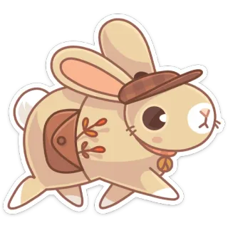 🧢 animal, rabbit, cute, sticker, cartoon, bunny telegram sticker