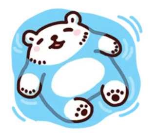 😞 Urso desenho, Urso fofo, Flutuando, Nadando, Azul claro whatsapp sticker