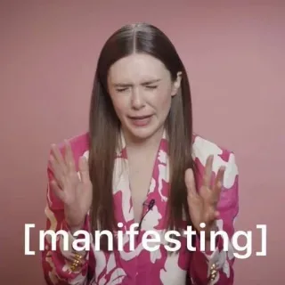 🧋 manifesting manifesting, woman, celebrity telegram sticker