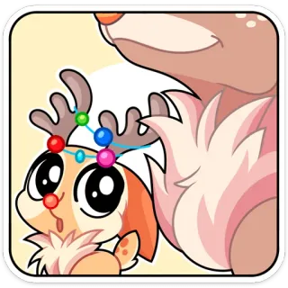 🥺 dier, hert, rendier, kerst, schattig, gewei, cartoon telegram sticker