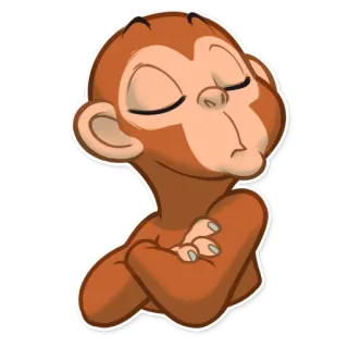 😑 猿, 動物, 霊長類, 漫画, 表情 telegram sticker