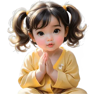 🤗 criança, menina, fofo, bebê, ilustração, retrato telegram sticker
