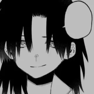 🗝 Anime, Manga, Karakter, Monokrom, Potret, Ilustrasi telegram sticker
