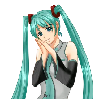 🥰 Hatsune Miku Anime, Vocaloid, Hatsune Miku, Charakter, Mädchen whatsapp sticker