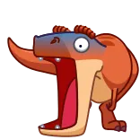 😨 dinosaur, t-rex, angry, cartoon, funny telegram sticker