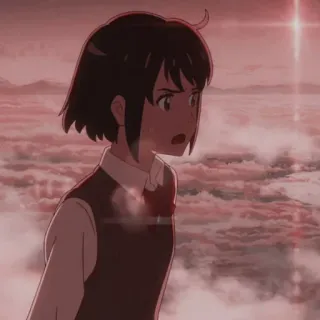 💫 anime, nhân vật, cảnh, lo lắng, bầu trời, mây telegram sticker