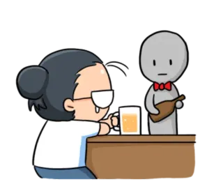🍺 喝酒, 酒吧, 卡通, 啤酒, 服务员, 人 telegram sticker