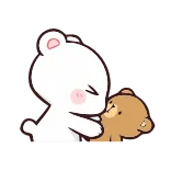 😘 くま, ハグ, かわいい, 漫画 whatsapp sticker