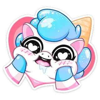 😱 adesivo, desenho animado, fofo, pônei, animal, brilho, adorável telegram sticker