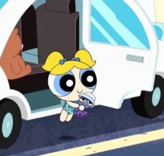 😁 Bubbles Powerpuff Girls desenho animado, personagem, Lindinha, As Meninas Superpoderosas, fofo telegram sticker