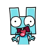 😍 漫画, 愛, ハート, 青いキャラクター, かわいい, ステッカー telegram sticker