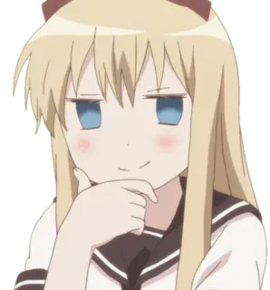 😏 Anime, Mädchen, arrogant, süß, blonde Haare, blaue Augen telegram sticker