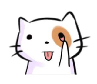 😜 chat, doigt d'honneur, offensant, impoli, geste, dessin animé, animal telegram sticker