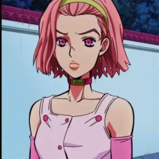 🍡 Reimi Sugimoto JoJo's Bizarre Adventure Anime, Charakter, Reimi Sugimoto, Jojos bizarre Abenteuer, pinke Haare, Anime Mädchen telegram sticker