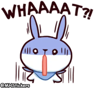 😰 WHAAAAT?! Hase, geschockt, süß, Cartoon, Tier, Überraschung telegram sticker