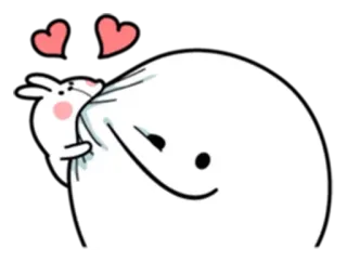 😘 conejo, amor, abrazo, lindo, blanco, corazón telegram sticker