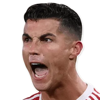 😮 Cristiano Ronaldo football, foot, athlète, homme, joueur, célébration whatsapp sticker