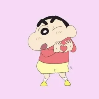 🌱 Shin-chan Cartone animato, Anime, Personaggio, Shin-chan, Cuore whatsapp sticker