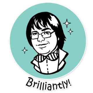 👏 Brilliantly! cartoon, portrait, man, glasses, bowtie, brilliantly, sparkle, retro telegram sticker