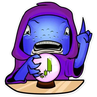 🔮 adivina, bola de cristal, mago, magia, fantasía, dibujos animados, pegatina whatsapp sticker