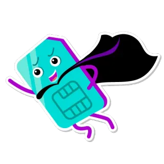 👊 kartu SIM, pahlawan super, kartun, jubah, teknologi, ponsel, telekomunikasi whatsapp sticker