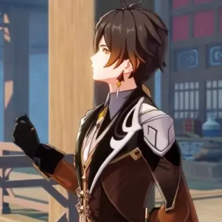 💰 Zhongli Genshin Impact Anime, Video game, Genshin Impact, Zhongli, Karakter, Rambut cokelat telegram sticker