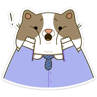 😱 cat, cartoon, worried, anxious, exclamation whatsapp sticker