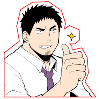 👍 Anime, Manga, Pollice in su, Positivo, Illustrazione, Felice whatsapp sticker
