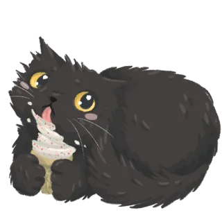 🍦 gatto, gelato, carino, animale, dolce, dolci telegram sticker