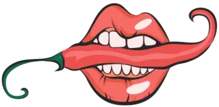 👄 lips, chili, pepper, food, mouth telegram sticker
