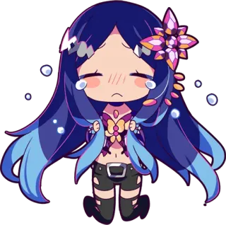 😢 Anime, Chibi, Lucu, Sedih, Menangis, Perempuan, Kartun telegram sticker
