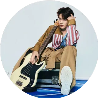 🎸 hombre, bajo, música, músico, retrato, persona telegram sticker