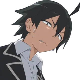 🤢 Anime, Suor, Personagem, Preocupado, Expressão, Desenho animado telegram sticker