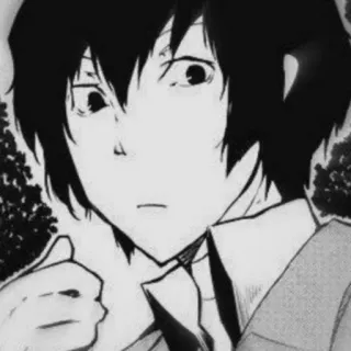 📄 Dazai Osamu Bungou Stray Dogs Anime, Manga, Dazai Osamu, Bungou Stray Dogs, Postać, Portret, Ilustracja telegram sticker