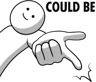 😃 COULD BE pointing, white, black, could be, cartoon, sticker telegram sticker