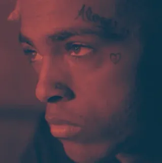🖤 XXXTentacion Alone rapper, gezichtstatoeage, muziek, portret, persoon telegram sticker