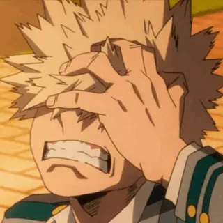 🍺 Katsuki Bakugo My Hero Academia Anime, Karakter, My Hero Academia, Katsuki Bakugo, frustrasi, marah telegram sticker