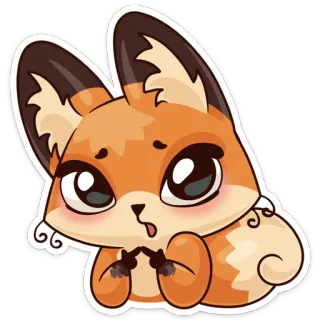 😒 lis, zwierzę, słodki, naklejka telegram sticker